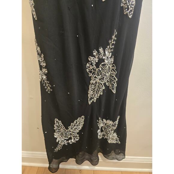 Camille Beautiful Black Beaded Long Dress Size S- Preloved - Picture 4 of 10